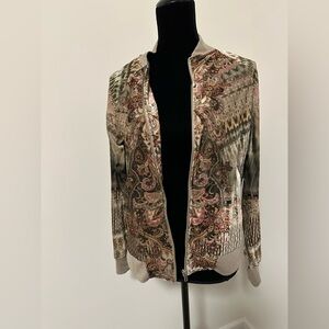 Women’s One World Tan Velour Zip-Up Jacket